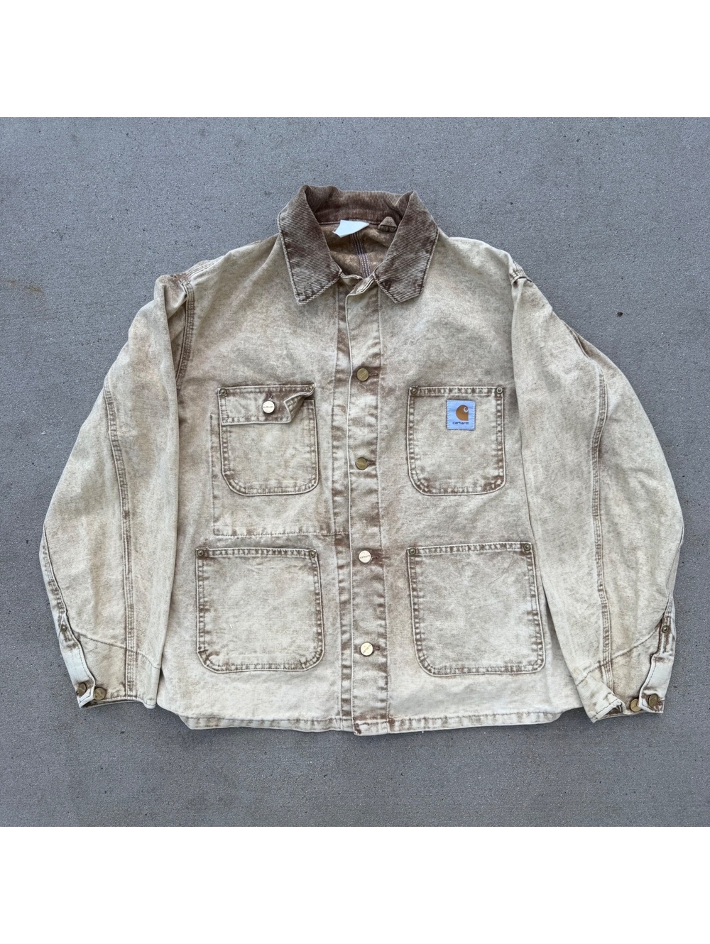 Carhartt Vintage Washed Canvas Work Jacket Mens Large Made In USA